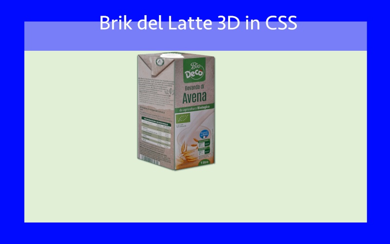 Brik del latte 3D in CSS
