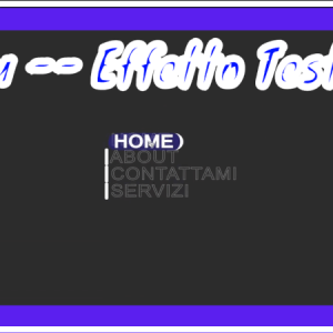 Testo Menu con Effetto 3D